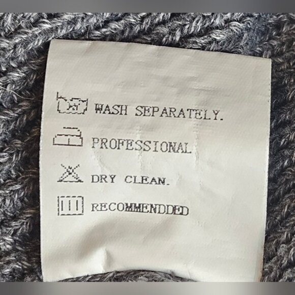 FHQ Collection Gray V-Neck Longline Knit Sweater Dress Size Small - Picture 8 of 9